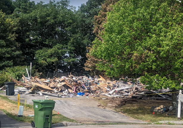 The aftermath of the July 4th fire at 4 Corral Lane in Goshen. Photo credit: Ginny Privitar