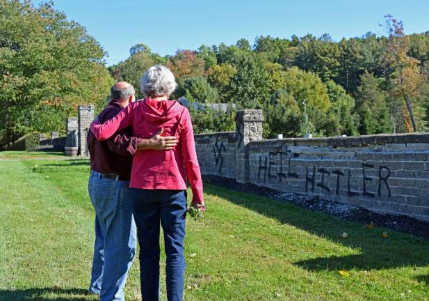 File Photo by Erika Norton It will be one year since the Temple Beth Shalom cemetery in Warwick was vandalized with anti-Semitic graffiti on October 10.