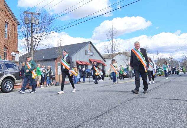 Greenwood Lake’s Gaelic Cultural Society marches in Warwick’s St. Patrick’s Day Parade.