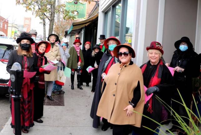 Members of the Warwick Valley Chorale were back on the streets and in the shops while singing traditional Christmas carols along with a few popular Hanukah songs.