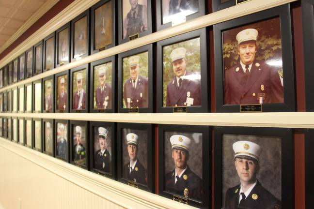 The Warwick Fire Department's Wall of Chiefs.