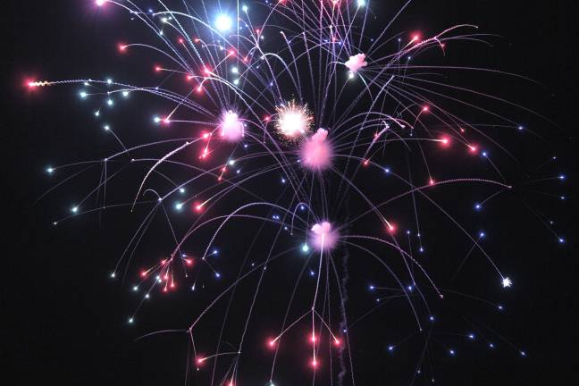 A colorful fireworks display.