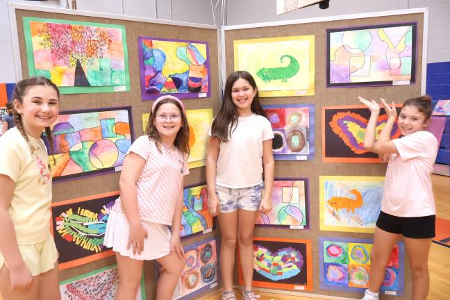 Golden Hill students display their work at the school’s annual art show.