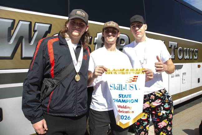 OUB’s Welding Fabrication Team - Brady Witkowski (Minisink Valley CSD); Patrick Frawley (Minisink Valley CSD) and Patrick Frawley (Minisink Valley CSD) - won a gold medal in their event at SkillsUSA State Championships in Syracuse.