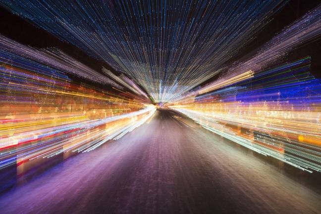 Holiday lights at warp speed