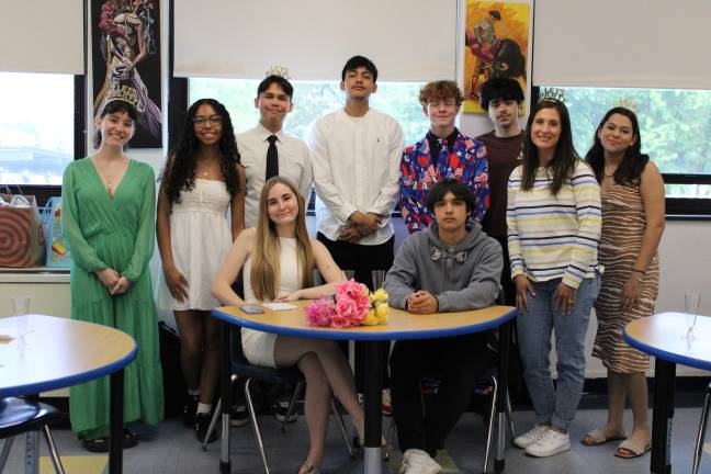 Spanish students at the “wedding” in class