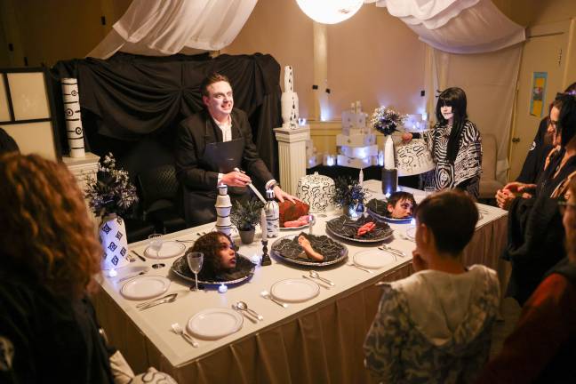 A spooky dinner scene from Wickham Works’ 2025 Haunted House. This year’s theme is Haunts of Ancient Ireland.