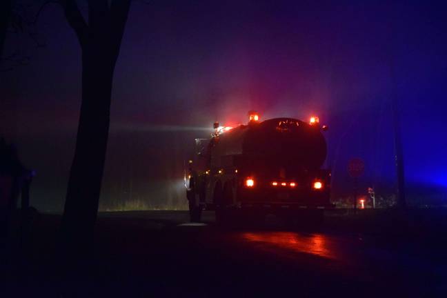 A number of emergency response vehicles and responders were still at the scene of the explosion a few hours after a house explosion Tuesday night.