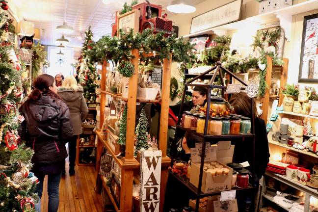 Many of the downtown shops, like Frazzleberries, were decorated for the season and featured special offers and events.