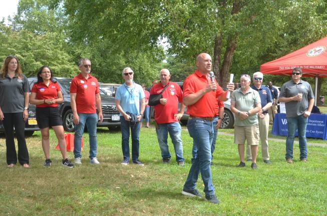 Town of Warwick Supervisor Jesse Dwyer welcomes the seniors and thanks everyone for coming together to make this annual event special. Photo by Ed Bailey