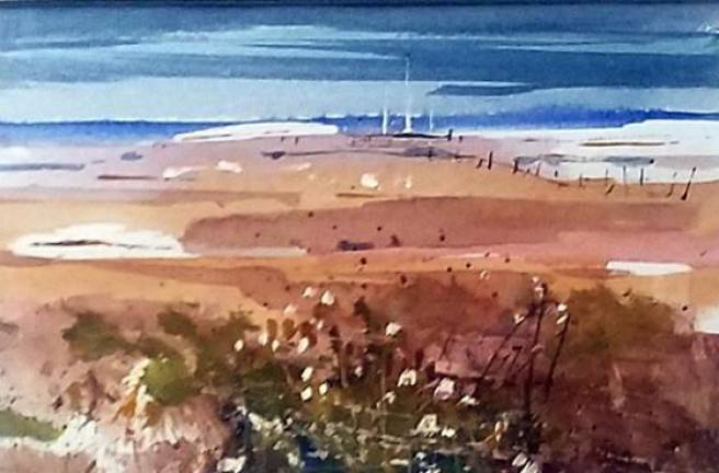 Breakers, watercolor by Marcy Talbot.
