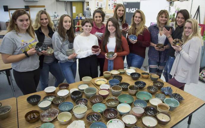 Members of the Warwick Valley High School's Empty Bowls Club have already raised $890 at two fund raisers.
