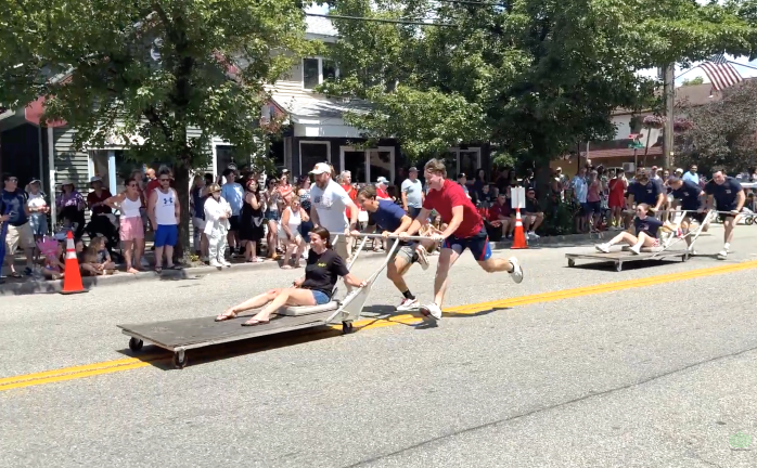 Team Murphy wins Greenwood Lake’s bed racing event.