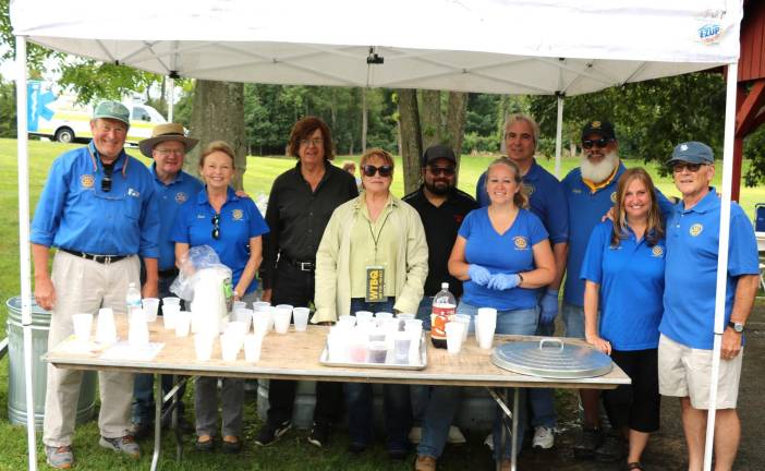 The Town of Warwick and the Warwick Valley Rotary, whose members are pictured here, hosted the annual senior barbecue at the Town's Union Corners Park.