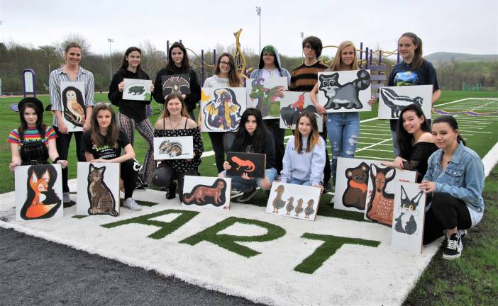 Photo provided by Eunice Cunha These woodlands animals created by art students at Warwick Valley High School will inhabit the new Stanley-Deming playground and the imaginations of children for years to come.