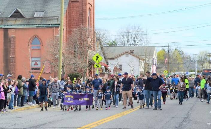Warwick Little League opening day parade marches down Main St.