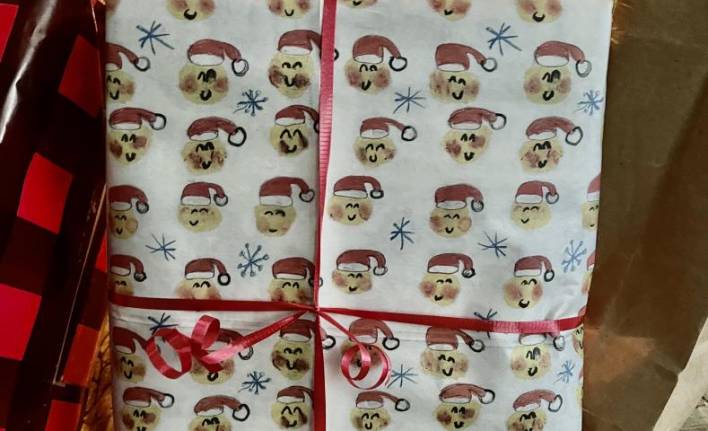 Reader Mary Jean McHugh of Greenwood Lake sent the paper this photo and message: “Just wanted to let this year’s winner know that their ‘winning gift wrap’ was used to wrap a very special gift for a very special person! Congratulations!”