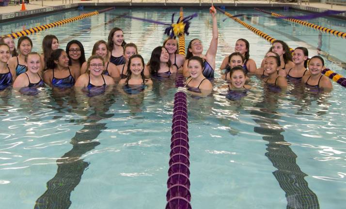 Photos provided by WVSD Members of the WVHS girls varsity swim team in the high school's renovated pool.