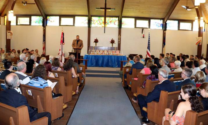 The event was held at Good Shepherd Lutheran Church, which sponsors Troop 45. Advancement Chair Steve Kent, who also achieved the rank of Eagle Scout, served as emcee.