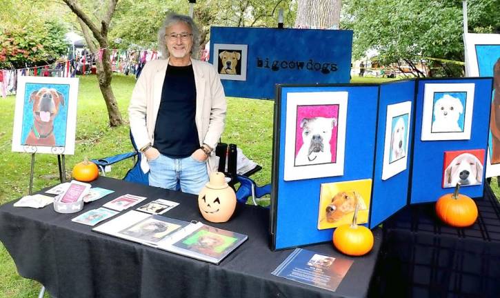 Warwick resident Glenn John Arnowitz, an award-winning musical and visual artist, displayed his paintings of dogs and met dog lovers who loved his work and commissioned him to paint their dogs.