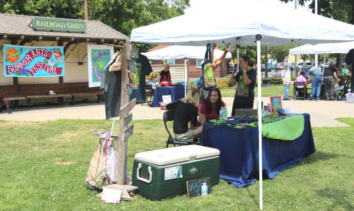 During the Wonder Wander Warwick Art Experience, participating artists were stationed in studio spaces, public businesses and community spaces, such as Railroad Green, throughout the Village of Warwick.