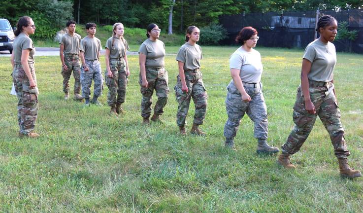 S.S. Seward cadets take their marching orders during the JROTC Cadet Leadership Challenge.
