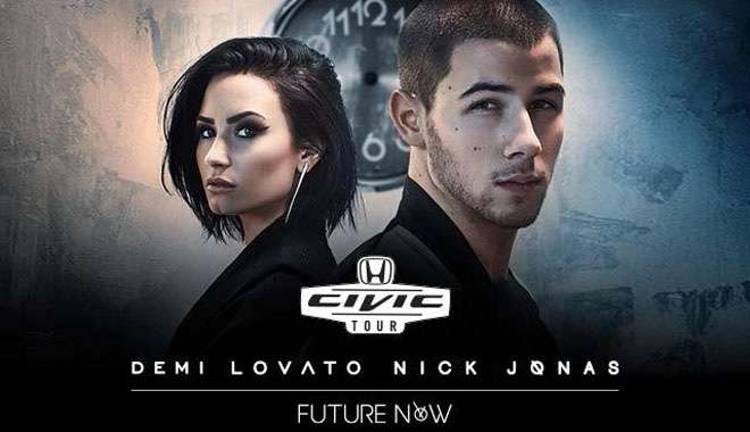 Singers Demi Lovato and Nick Jonas will appear at Woodbury Common Premium Outlets in Central Valley as part of their "Honda Civic Tour: Future Now" on Tuesday, July 12. Shoppers will have the chance to see Lovato and Jonas at 1 p.m., with two winners actually meeting them. The event will take place in the Hudson Valley District area outside of Market Hall.