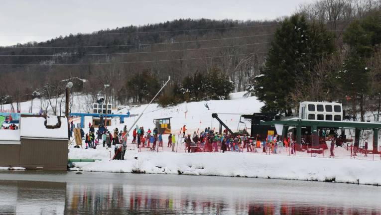 Photo by Roger Gavan Mount Peter Ski Area reported 15 inches of fresh snow on its recorded message for those planning to ski or snowboard on Saturday. Winter Storm Quinn deposited another 20 inches of snow less than a week later.