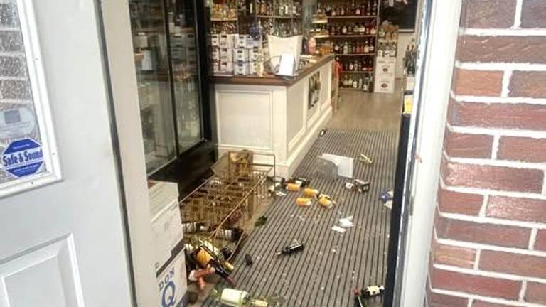 On May 8, Wine Time Owner Mark Chisolm shared a photo on the business’ Facebook page, depicting the damage done by the reported break-in. (photo posted with permission).