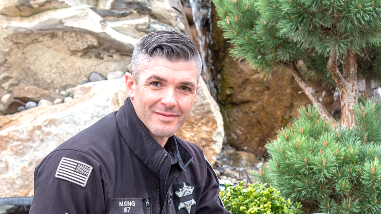 Orange County Sheriff Deputy Matt King with K-9 Nova.