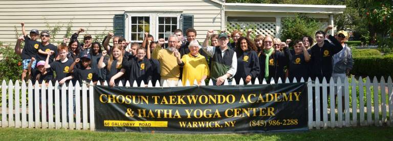 Photo provided by Master Doug Cook The Chosun Taekwondo Academy Leadership Team with Warwick Mayor Michael Newhard, Warwick Town Supervisor Michael Sweeton and Lions Club Event Chairwoman Claire Gabelmann.