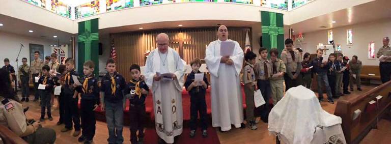 Photo by Mike Carlo Grace Lutheran Church in Greenwood Lake held a special Boy Scout Sunday service on Feb. 7. The service was hosted by Cub Scout Pack 121 which is chartered by the church.