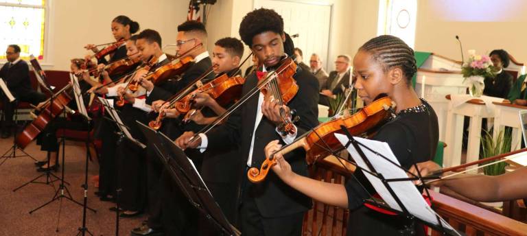 The congregation was treated to a performance by the Hudson Valley Ebony Strings.