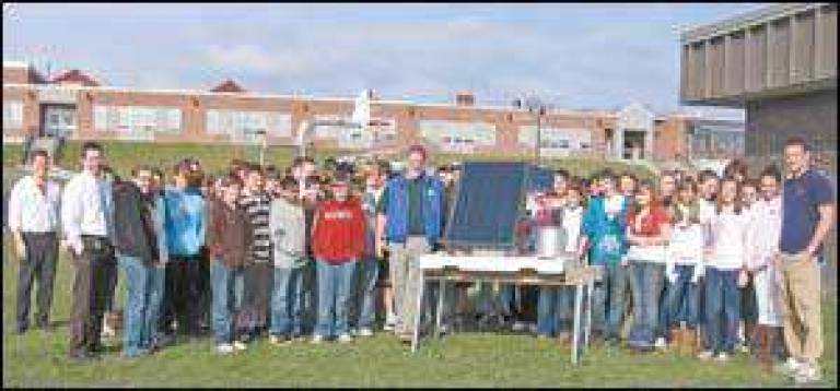 Solar hot water demonstration held at Warwick Middle School
