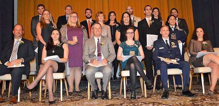 Provided photo Beginning in the front row, from left to right, the 2017 Rising Stars are: Greg L. Roe, Rosa Marie Stychek, Greg DeBuck, Abby Williams, Mark Pendleton and Alexandra Church; middle row: Megan Fescoe Hurlburt, Anna Croce, Christina LaPerle, Lindsay Carroll, Erik Collier and Jasmin Gutierrez; and in back: Thomas Amend, James Amend, Cullen Lyons, Natalie Marie Rostran, Charlie Graham, Margaret Treacy and Joshua Wojehowski.
