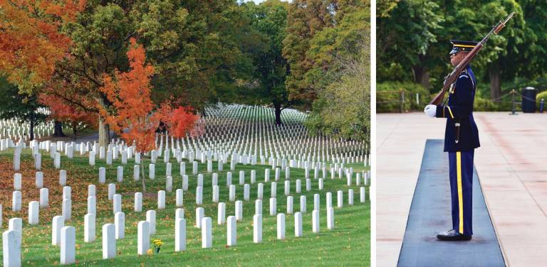 Headstones in Arlington National Cemetery in Washington DC, USA