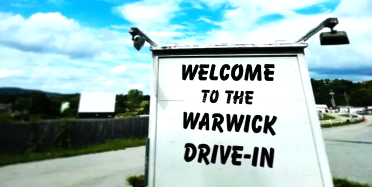 The sign greeting movie-goers.