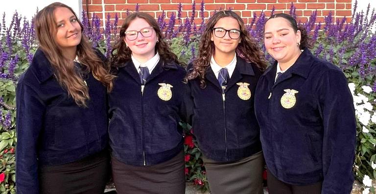 Aubrie Andryshak, Kylie Frey, Madeline Hunt and Brielle Walker represented Warwick Valley High School at the premier Ag Ed event, The Big E.