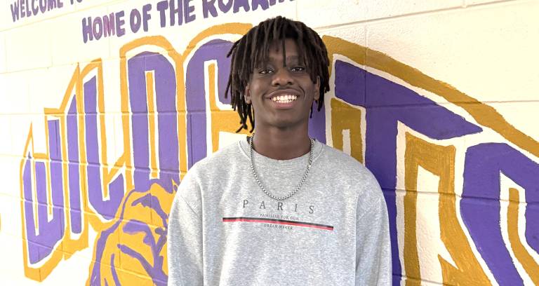 Warwick Valley Middle School eighth-grader Trystan Pierre who leadership shows on and off the football field.