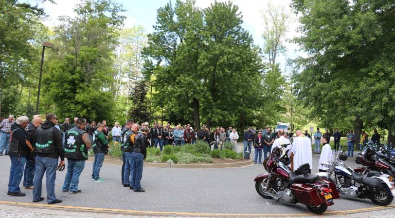 Photos by Roger Gavan On Saturday, June 3, the Rev. Angelo Micciulla joined a formation of more than 75 motorcycle enthusiasts, led by Warwick Police, on a 40-mile ride through local country roads.