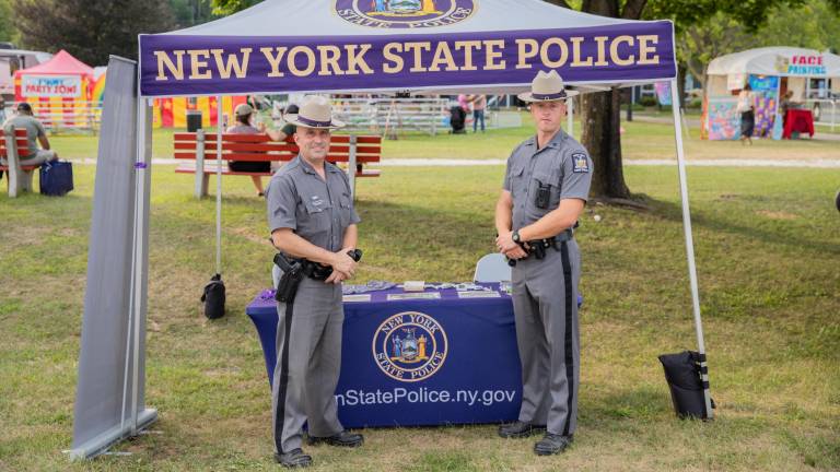 New York State Police had a recruiting tent at the 2025 New Jersey State Fair-Sussex County Farm and Horse Show. Photo: Maebel Van Ek Photography