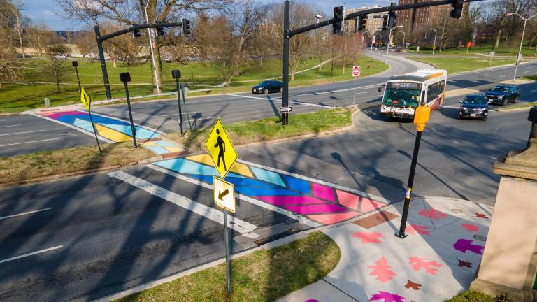 Traffic calming crosswalk project by Graham Projects in Baltimore, Md.