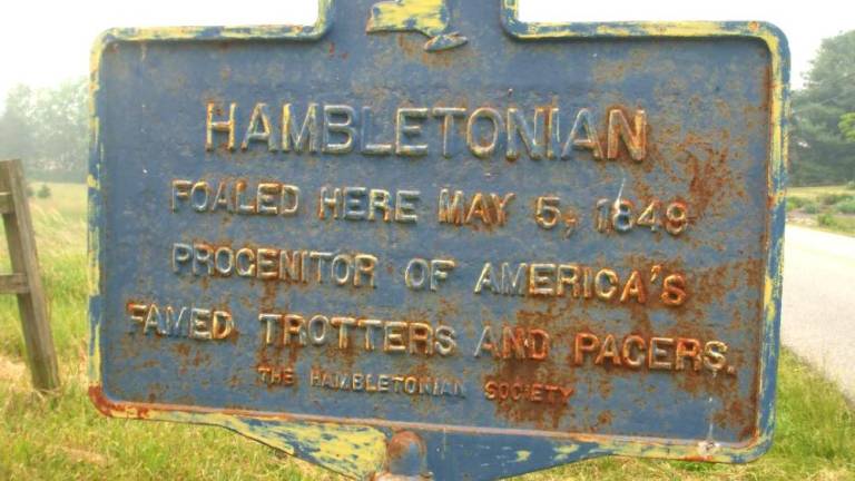 The Hambletonian marker prior to any restoration work.