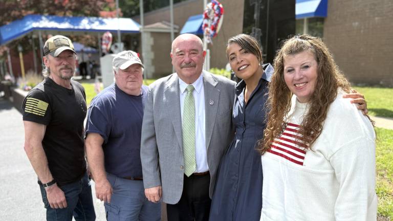 Elected officials, L to R: Greenwood Lake Mayor Tom Howley; Town Supervisor Jesse Dwyer; Attorney John Buckheit, Esq.; Town Judge Karen Amundson; Town Councilman Russ Kowal; Village of Greenwood Lake Trustee Thais Pilieri.
