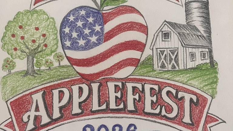 Denise Werner’s patriotic-inspired design won top prize in the Applefest t-shirt design contest.