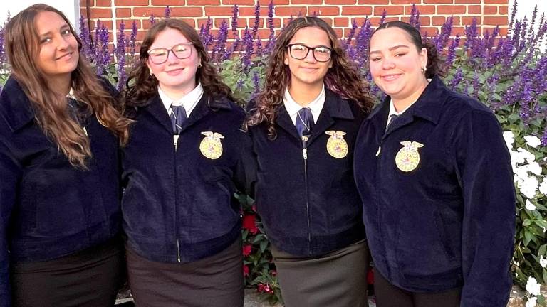 Aubrie Andryshak, Kylie Frey, Madeline Hunt and Brielle Walker represented Warwick Valley High School at the premier Ag Ed event, The Big E.